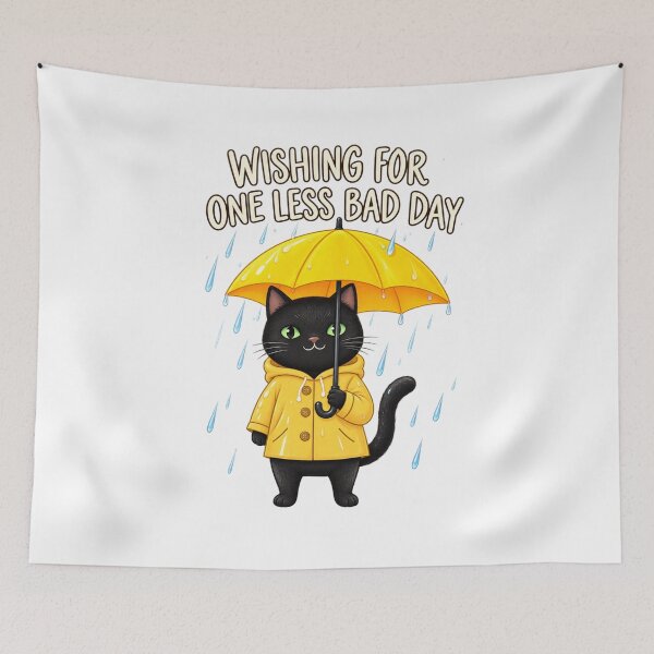 Item preview, Black Cat Umbrella Wishing For One Less Bad Day designed and sold by Nicha Studio.