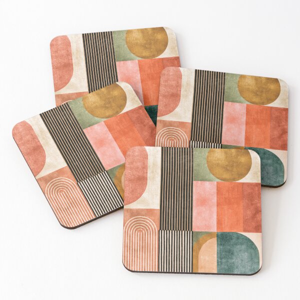 Item preview, Mid-Century Modern Abstract - Vintage Earth Tone Arches - Retro Geometric Art designed and sold by GrinGalore.