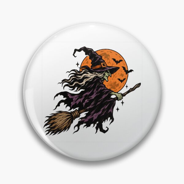 Item preview, Halloween The witch flying by the moon designed and sold by RobertMartinArt.