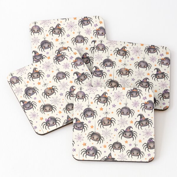 Item preview, Cute Halloween Spiders and Spiderwebs Watercolor Pattern designed and sold by blankTeeShirt.