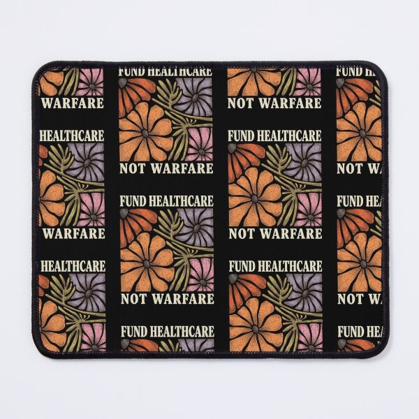 Item preview, Fund Healthcare Not Warfare Retro Floral Anti War Peace Graphic designed and sold by GiftsProShop.