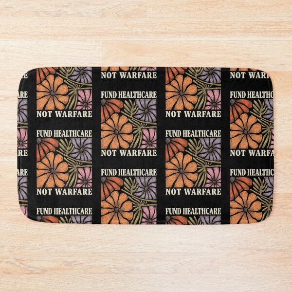 Item preview, Fund Healthcare Not Warfare Retro Floral Anti War Peace Graphic designed and sold by GiftsProShop.