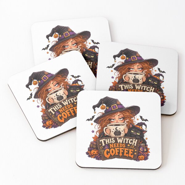 Item preview, This Witch Needs Coffee Halloween | Funny Witch Coffee & Black Cat Design designed and sold by Pixanova.