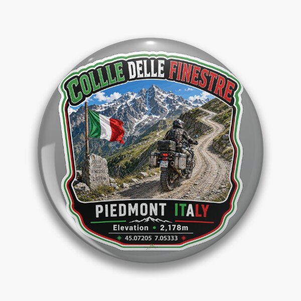 Item preview, Colle delle Finestre Italy Finestre Pass Sticker TShirt 04 designed and sold by OuterShellUK.