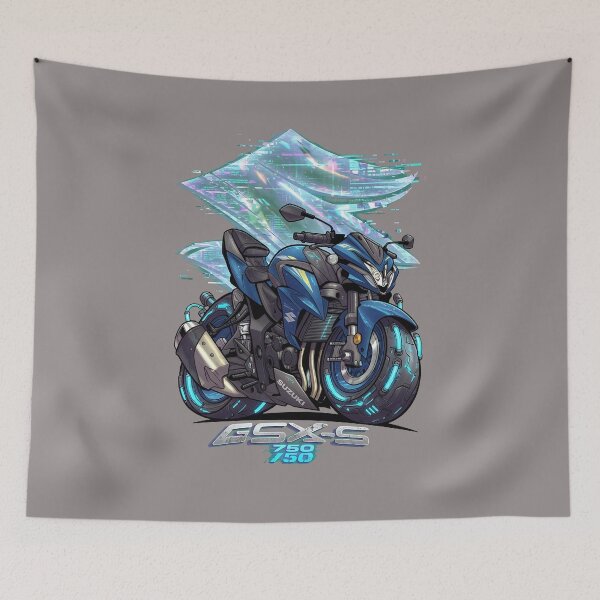 Item preview, Chibi Suzuki GSX-S 750 Motorcycle & Logo Art-16 designed and sold by MichaelMayers.