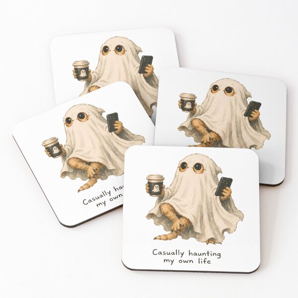 Item preview, Bearded Dragon Halloween Ghost Sheet Coffee Art designed and sold by Messybeardie1.