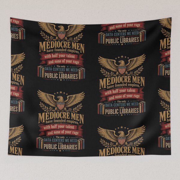 Item preview, Mediocre Men Have Founded Empires Public Libraries Retro Eagle Graphic designed and sold by GiftsProShop.
