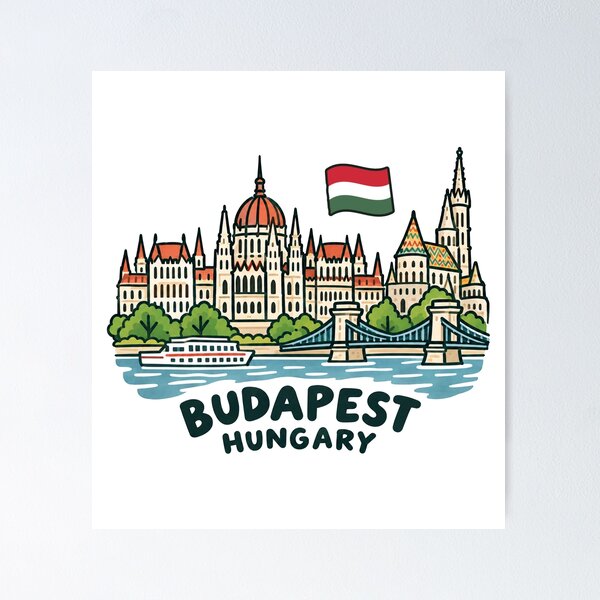 Item preview, Budapest Hungary Cute City designed and sold by HowToCanadian.