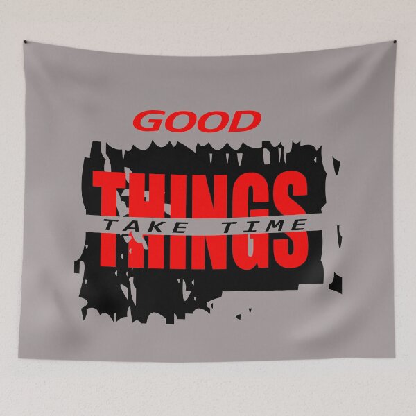 Item preview, Good Things Red Typography T-Shirt Design designed and sold by Carftora786.