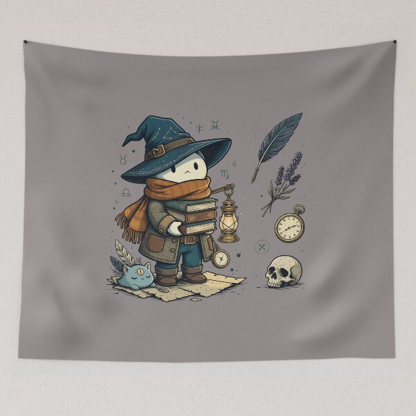 Aperçu de l'œuvre Mage voyageur chibi avec compagnon slime - Design 49 créée et vendue par MichaelMayers.