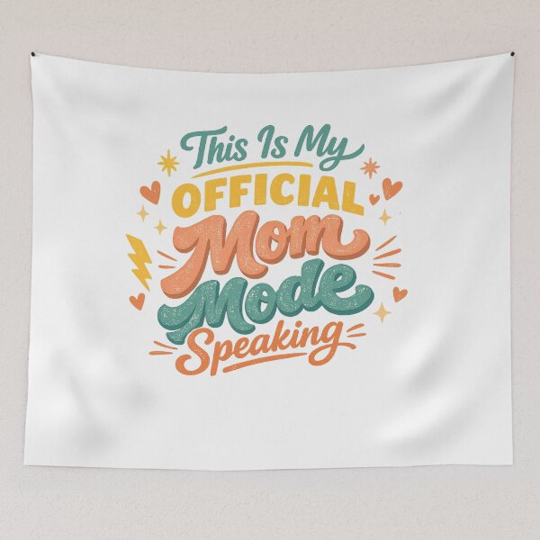 Item preview, This Is My Official Mom Mode Speaking Funny Mom Life Retro Typography Art designed and sold by inkoutninja.