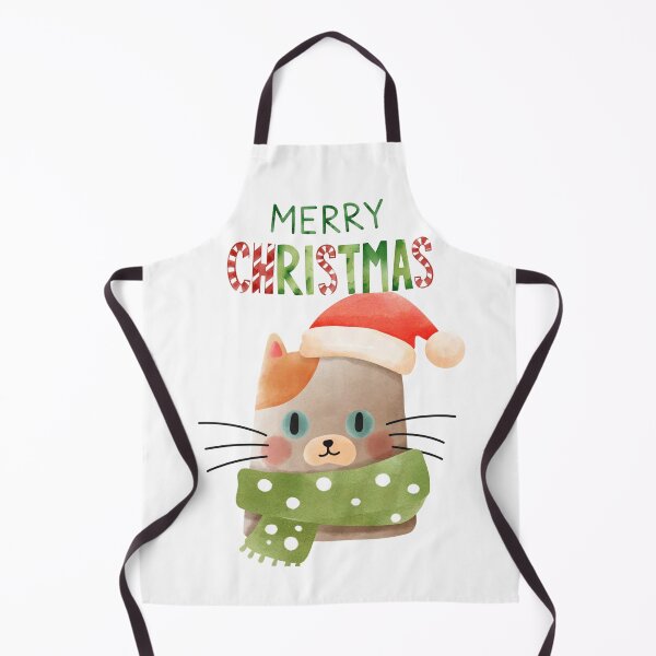 Item preview, Merry Christmas Cute Cat Santa Hat Watercolor Art designed and sold by     Sela Art .