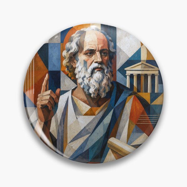 Item preview, Socrates – Ancient Greek Philosopher Cubist Painting designed and sold by GalleryKauffeld.