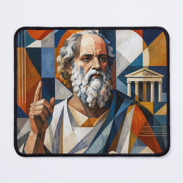 Item preview, Socrates – Ancient Greek Philosopher Cubist Painting designed and sold by GalleryKauffeld.