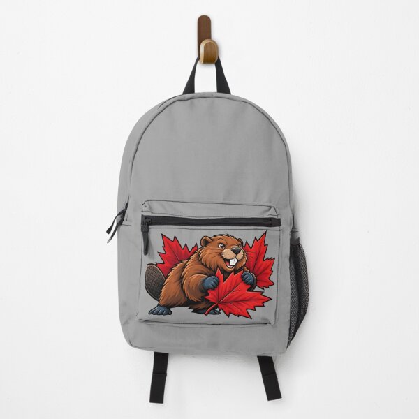 Item preview, Happy Canadian Beaver with Maple Leaves Art designed and sold by ArtDesignTp.