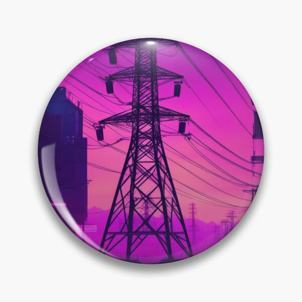 Item preview, Transmission Tower Cyberpunk Alley Neon Magenta Skyline designed and sold by Pylon-Bureau.