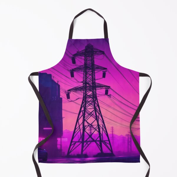 Item preview, Transmission Tower Cyberpunk Alley Neon Magenta Skyline designed and sold by Pylon-Bureau.