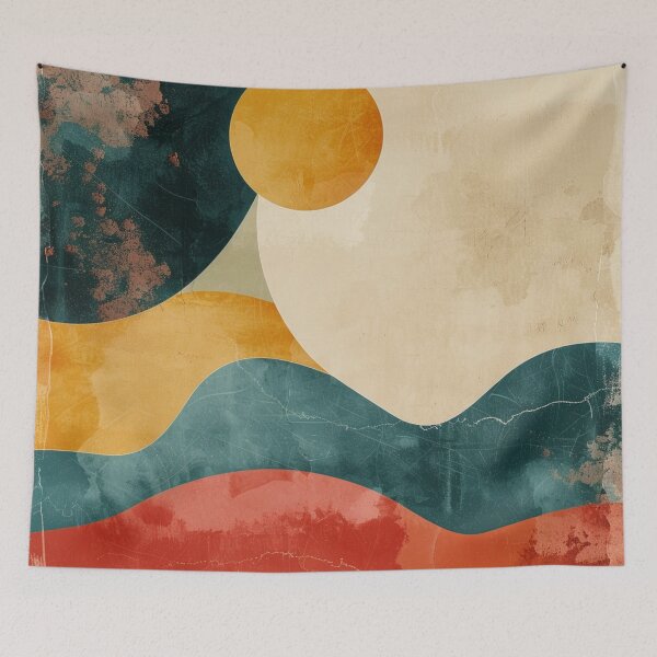 Item preview, Mid-Century Modern Abstract - Vintage Earth Tone Wavy Geometric - Retro Art designed and sold by GrinGalore.