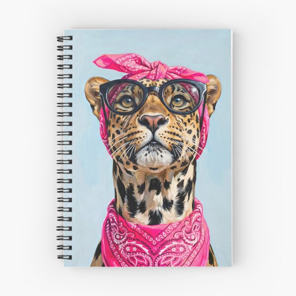 Item preview, Painting Leopard with bright pink Bandanas and black glasses designed and sold by TYA - Take Your Art.
