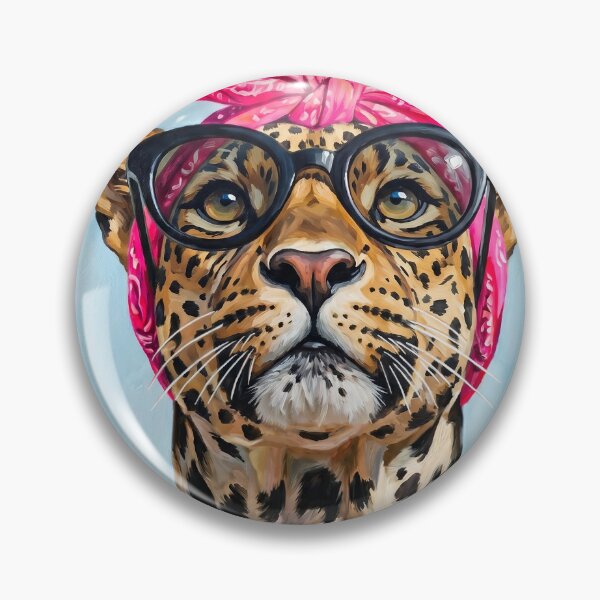Item preview, Painting Leopard with bright pink Bandanas and black glasses designed and sold by TYA - Take Your Art.