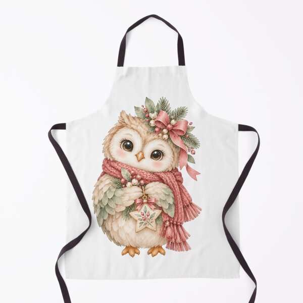 Item preview, Cute Christmas Owl Watercolor Nordic Holiday Winter Bird designed and sold by Jonaree Art Design.