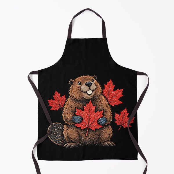 Item preview, Cute Happy Canadian Beaver with Maple Leaves designed and sold by ArtDesignTp.