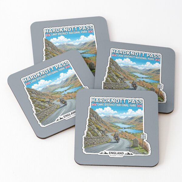 Item preview, Hardknott Pass England Lake District Motorcycle Sticker TShirt 05 designed and sold by OuterShellUK.