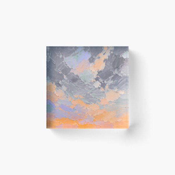 Item preview, Impressionist Winter Pastel Sky Mountain Painting Dusky designed and sold by Paper&Palette.