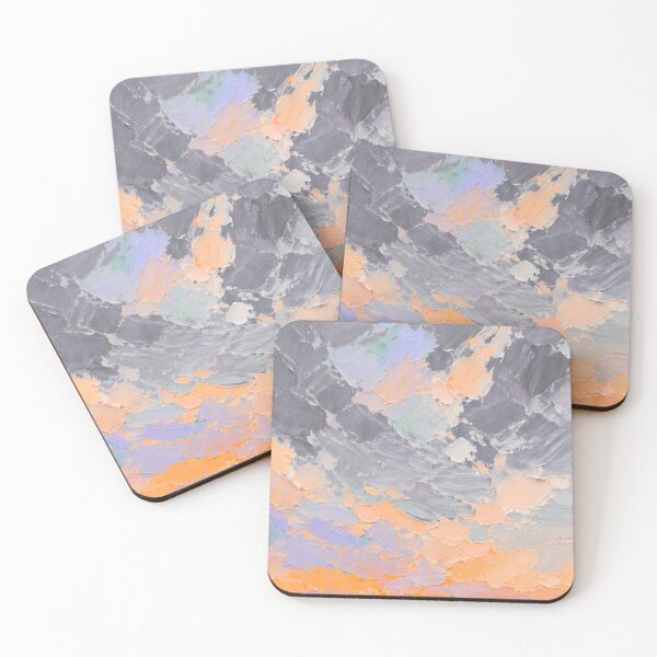 Item preview, Impressionist Winter Pastel Sky Mountain Painting Dusky designed and sold by Paper&Palette.