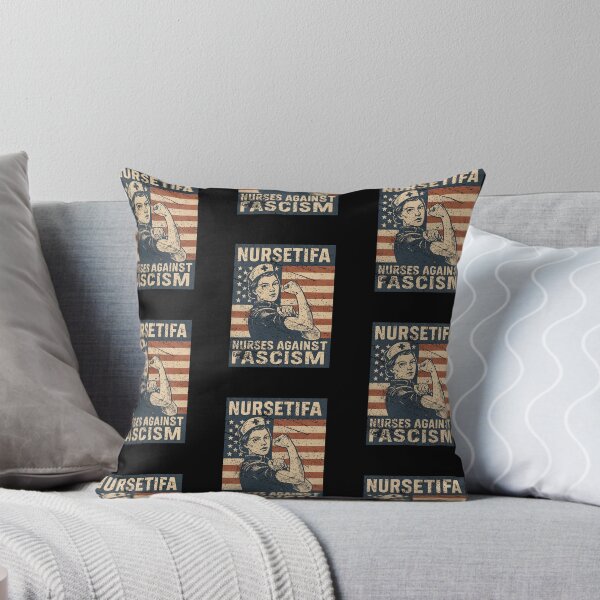 Item preview, Nurses Against Fascism Vintage American Flag Rosie Nurse Graphic designed and sold by YasuoShop.