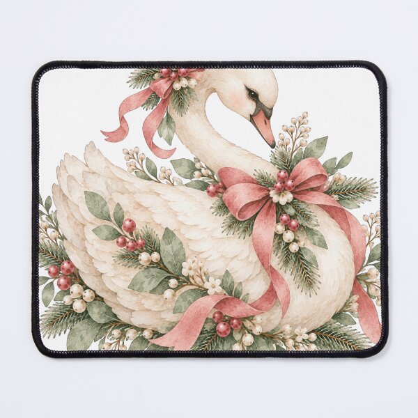Item preview, Elegant Christmas Swan Watercolor Nordic Holiday Bird designed and sold by Jonaree Art Design.