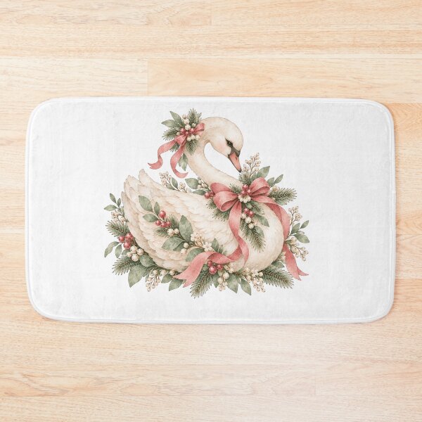 Item preview, Elegant Christmas Swan Watercolor Nordic Holiday Bird designed and sold by Jonaree Art Design.
