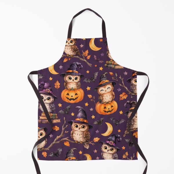 Item preview, Cute Halloween Witch Owls with Pumpkins and Bats Pattern designed and sold by blankTeeShirt.