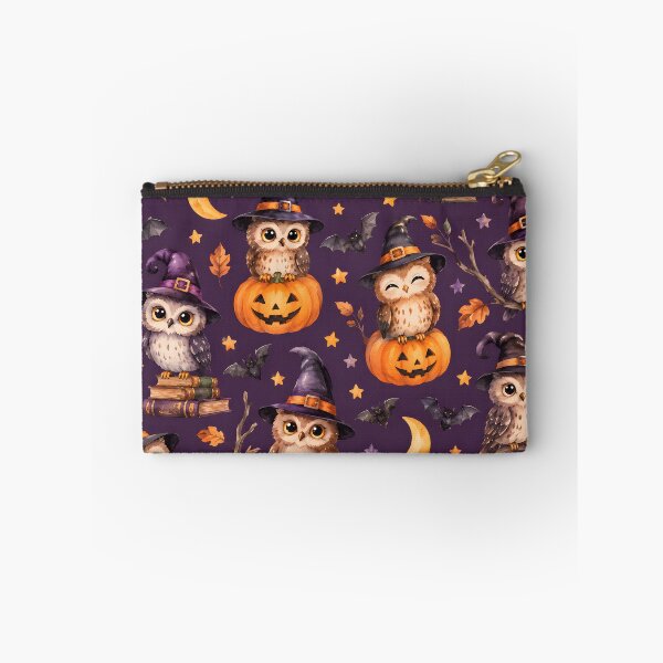 Item preview, Cute Halloween Witch Owls with Pumpkins and Bats Pattern designed and sold by blankTeeShirt.