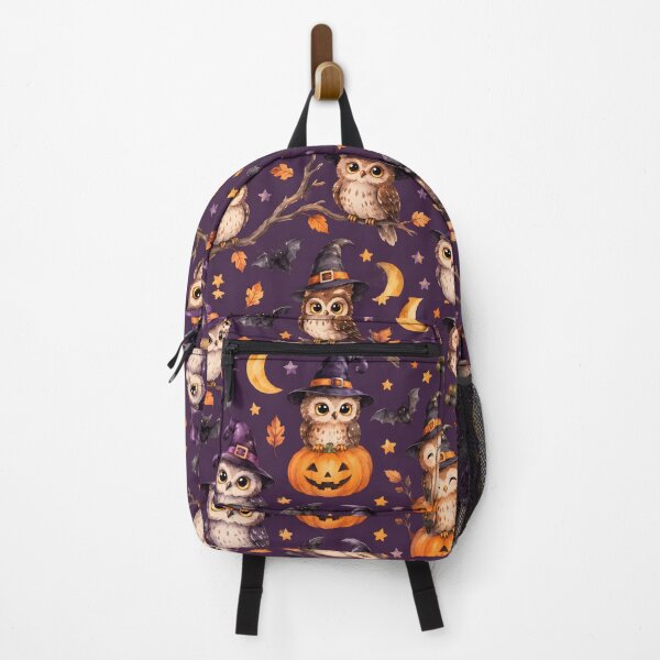 Item preview, Cute Halloween Witch Owls with Pumpkins and Bats Pattern designed and sold by blankTeeShirt.