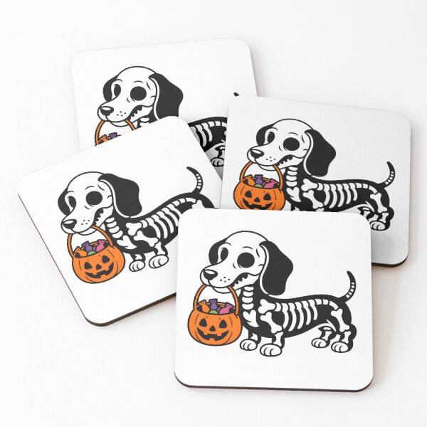 Item preview, Cute Skeleton Dog Halloween Pumpkin Candy Design designed and sold by limanol.
