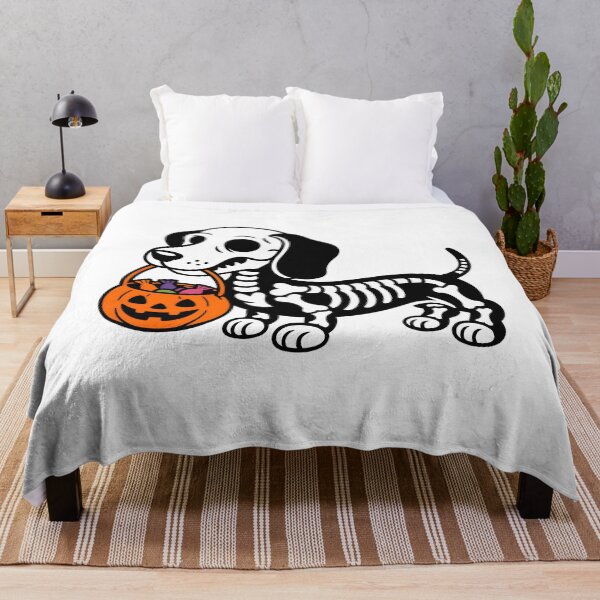 Item preview, Cute Skeleton Dog Halloween Pumpkin Candy Design designed and sold by limanol.