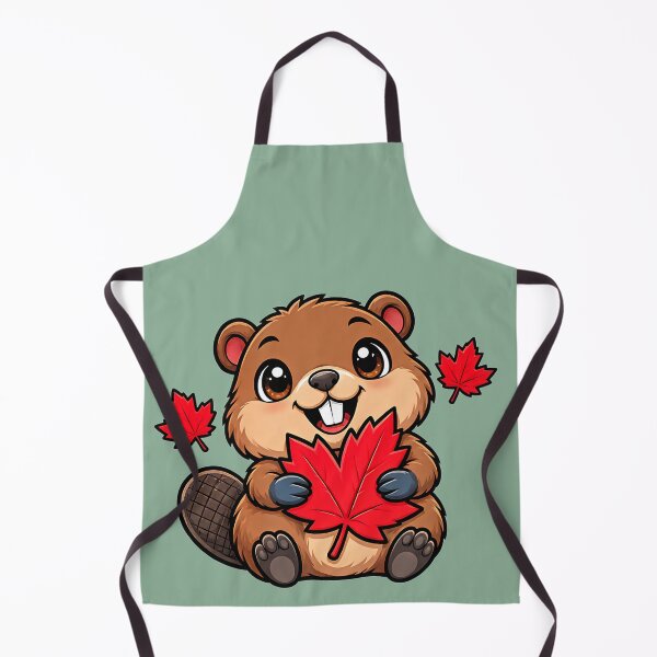 Item preview, Happy Canadian Beaver with Maple Leaves Design designed and sold by ArtDesignTp.