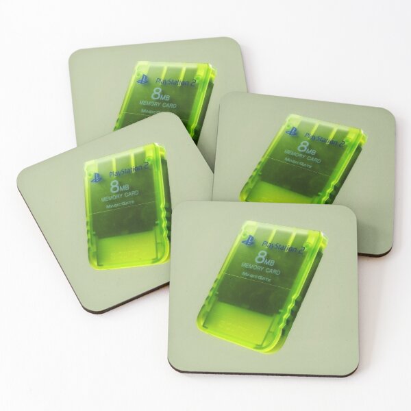 Item preview, Translucent Lime Green PS2 Memory Card - 8MB Pure Retro Gaming Nostalgia designed and sold by Billy Morfo™.