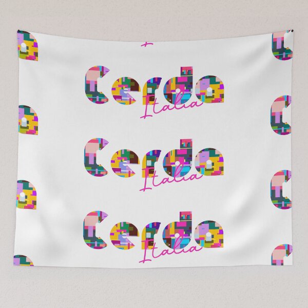 Item preview, Cerda, Palermo, Italy, Italia, colorful typography design for travellers designed and sold by Wanderful-roads.