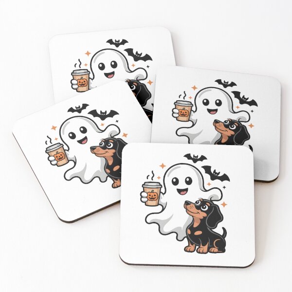 Item preview, Cute Ghost Dachshund Halloween Pumpkin Drink Design designed and sold by limanol.