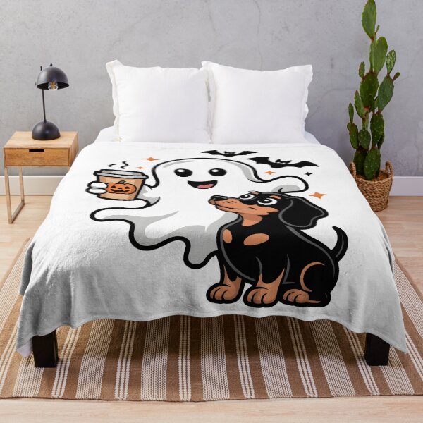 Item preview, Cute Ghost Dachshund Halloween Pumpkin Drink Design designed and sold by limanol.