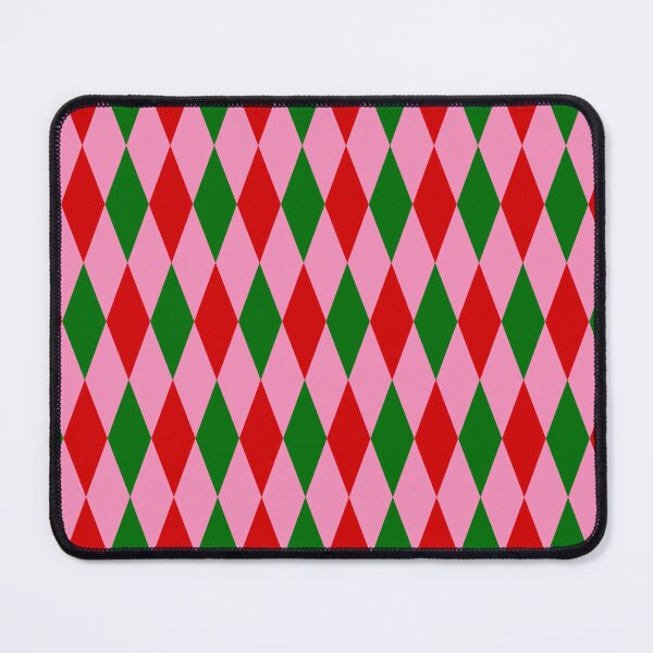 Item preview, Red Green On Pink Harlequin Diamonds Pattern designed and sold by PatternTitan.