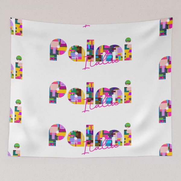 Item preview, Palmi, Reggio Calabria, Italy, Italia, colorful typography design for travellers designed and sold by Wanderful-roads.