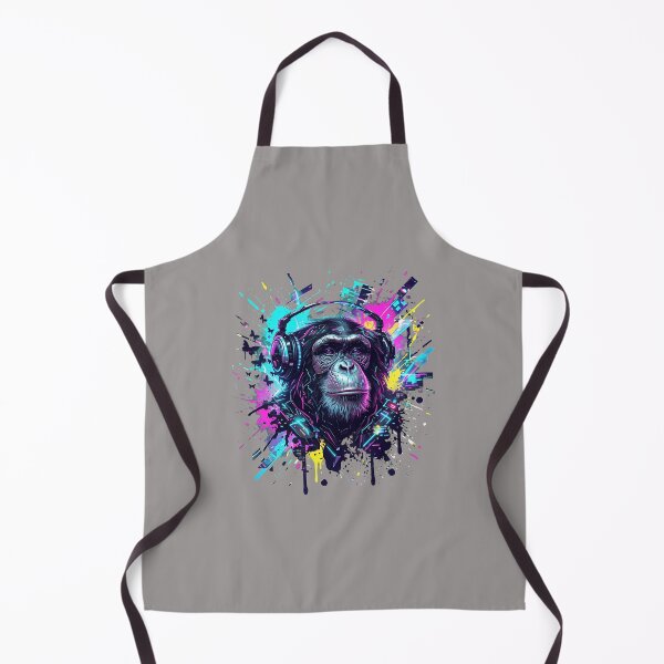 Item preview, Chimpanzee Headphones Ink Splatter Art-20 designed and sold by AntoniaWolf.