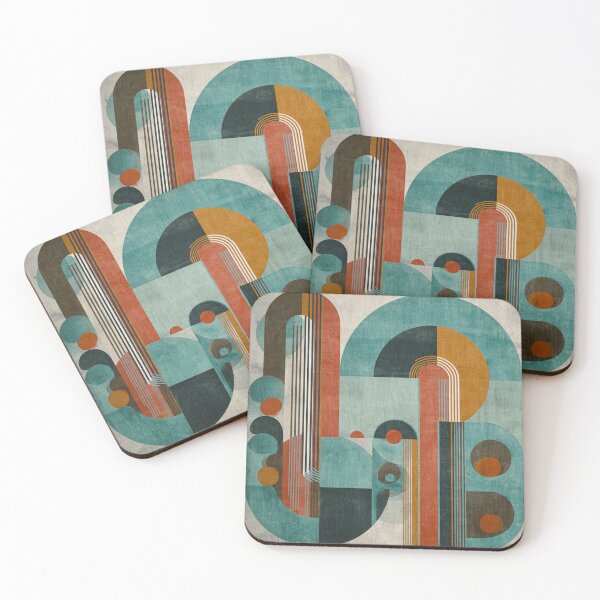 Item preview, Mid-Century Modern Abstract - Vintage Earth Tone Geometric Arches - Retro Art designed and sold by GrinGalore.