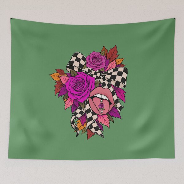 Item preview, Autumn With Attitude – Wild Roses & Checkered Vibes designed and sold by Aimetoi.