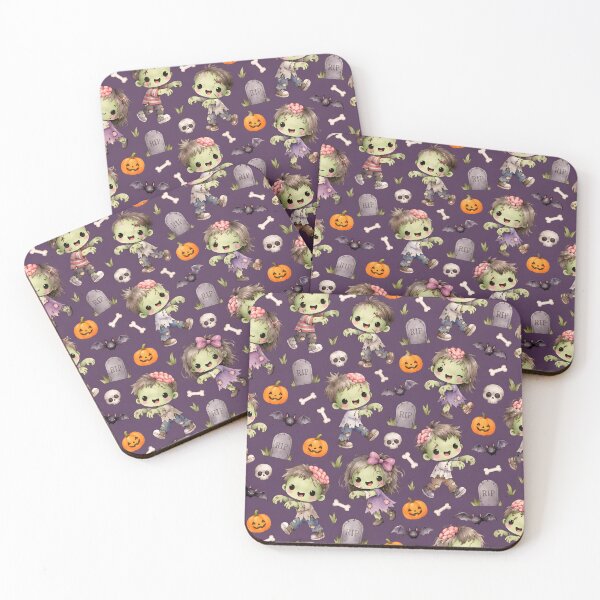 Item preview, Kawaii Zombie Halloween Seamless Pattern designed and sold by blankTeeShirt.