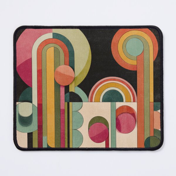 Item preview, Mid-Century Modern Abstract - Vintage Earth Tone Geometric Arches - Retro Circles Art designed and sold by GrinGalore.