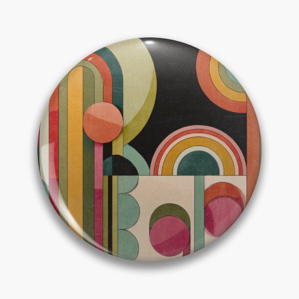 Item preview, Mid-Century Modern Abstract - Vintage Earth Tone Geometric Arches - Retro Circles Art designed and sold by GrinGalore.
